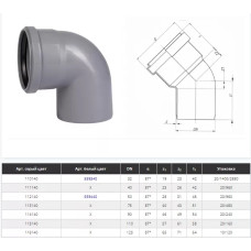 Коліно d=90 мм, кут=87 (174140-05)