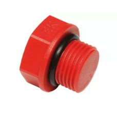 Заглушка коротка червона з гумовою прокладкою 1/2" (ZAGXXXXXXX)