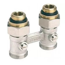 Блок шарових кранів G1/2" x G3/4" прямий, для радіаторів з нижнім підключенням (у комплекті з ніпеля (240727001)